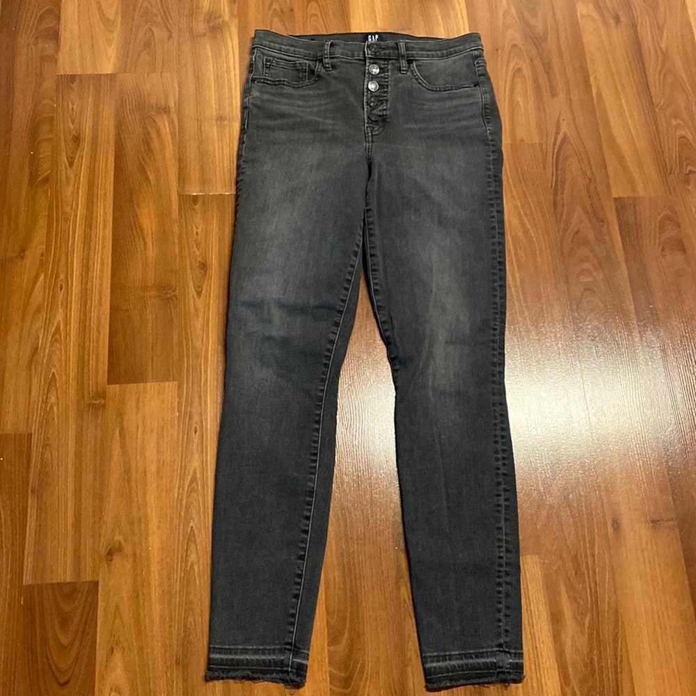 Gap high rise black skinny jeans